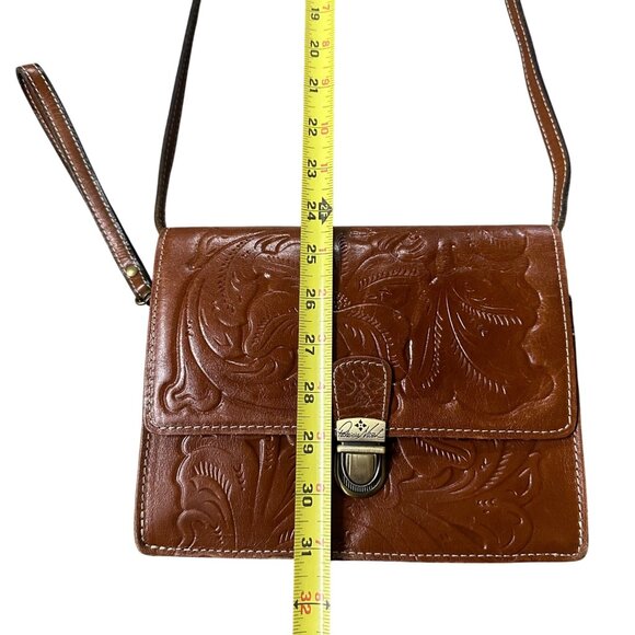 Patricia Nash Embossed Leather Crossbody Shoulder Bag Floral Purse Wristlet - Picture 10 of 12